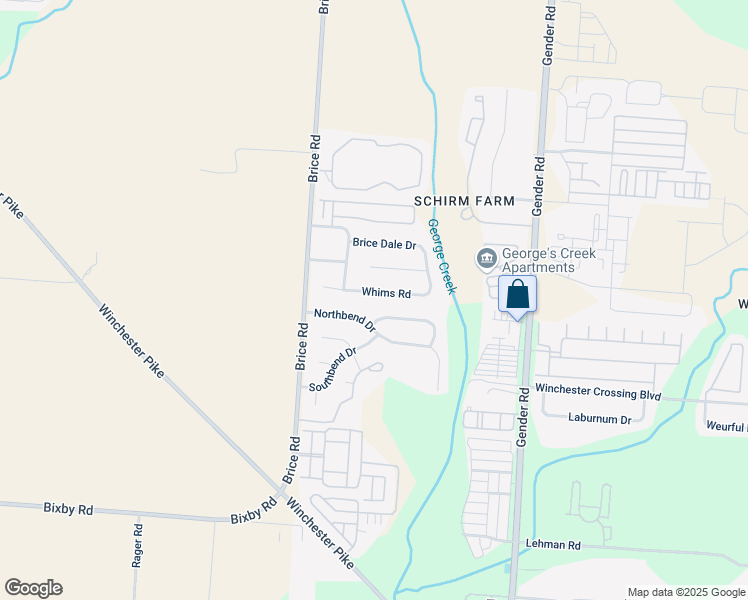 map of restaurants, bars, coffee shops, grocery stores, and more near 6406 Whims Road in Canal Winchester