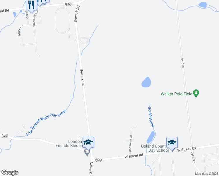map of restaurants, bars, coffee shops, grocery stores, and more near 1720 Newark Road in Kennett Square