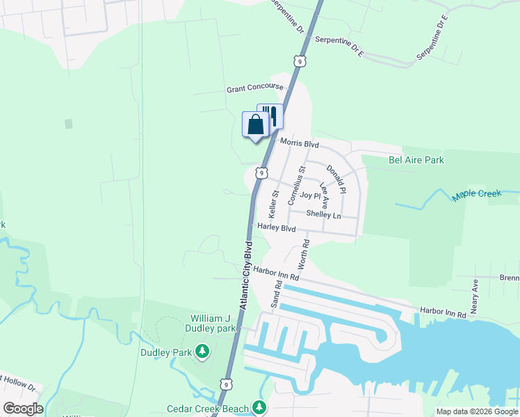 map of restaurants, bars, coffee shops, grocery stores, and more near 242 Keller Street in Berkeley Township