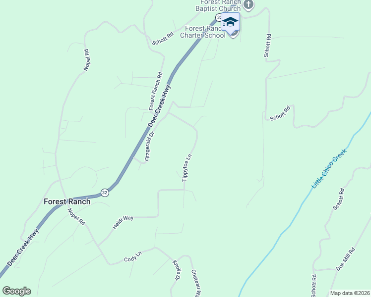map of restaurants, bars, coffee shops, grocery stores, and more near 4920 Tippytoe Lane in Forest Ranch