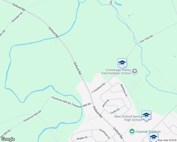 map of restaurants, bars, coffee shops, grocery stores, and more near in New Oxford