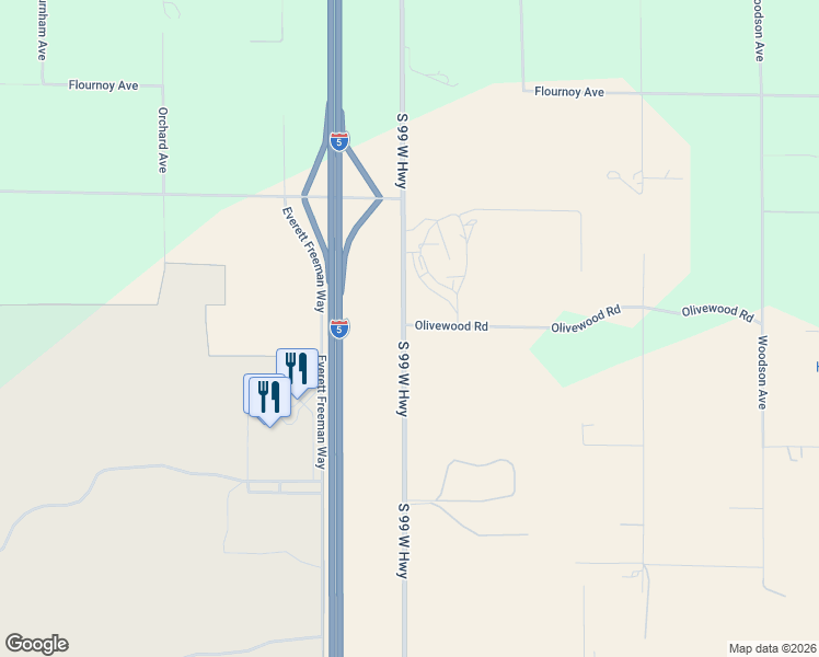 map of restaurants, bars, coffee shops, grocery stores, and more near 2615-2699 South 99 West Highway in Corning