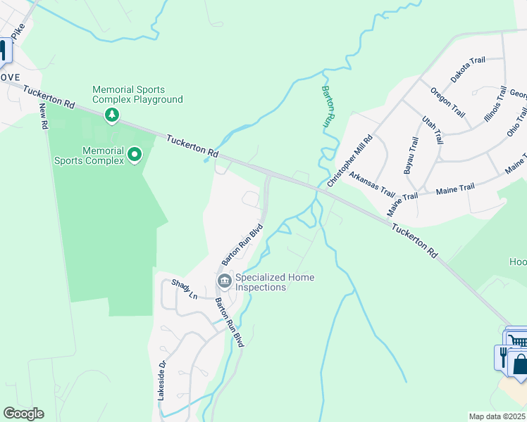 map of restaurants, bars, coffee shops, grocery stores, and more near 1 Alexandra Court in Evesham