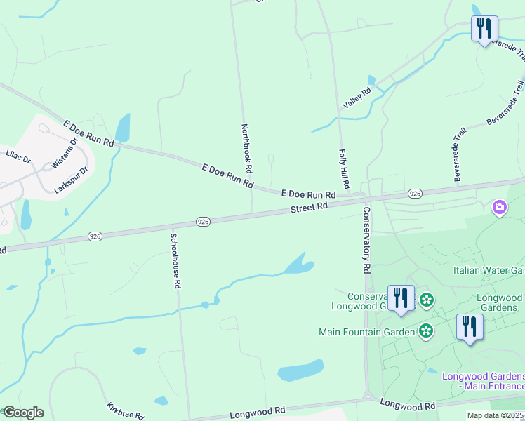 map of restaurants, bars, coffee shops, grocery stores, and more near 315 East Street Road in Kennett Square