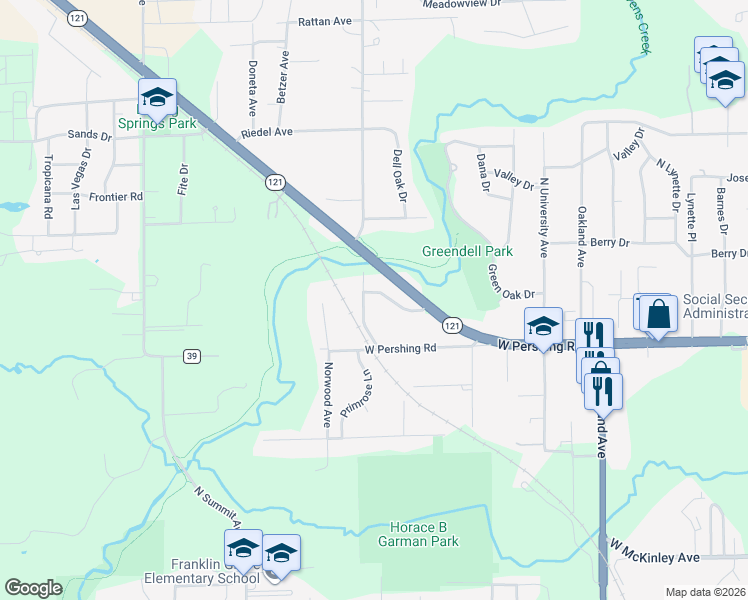 map of restaurants, bars, coffee shops, grocery stores, and more near 3000-3098 N Taylor Ave in Decatur