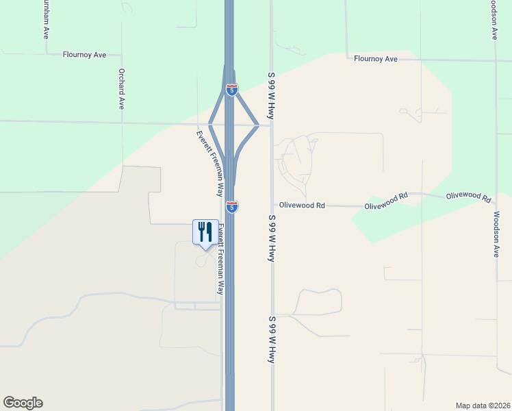 map of restaurants, bars, coffee shops, grocery stores, and more near 2739 South 99 West Highway in Corning
