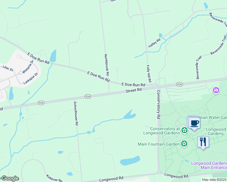 map of restaurants, bars, coffee shops, grocery stores, and more near 315 East Street Road in Kennett Square