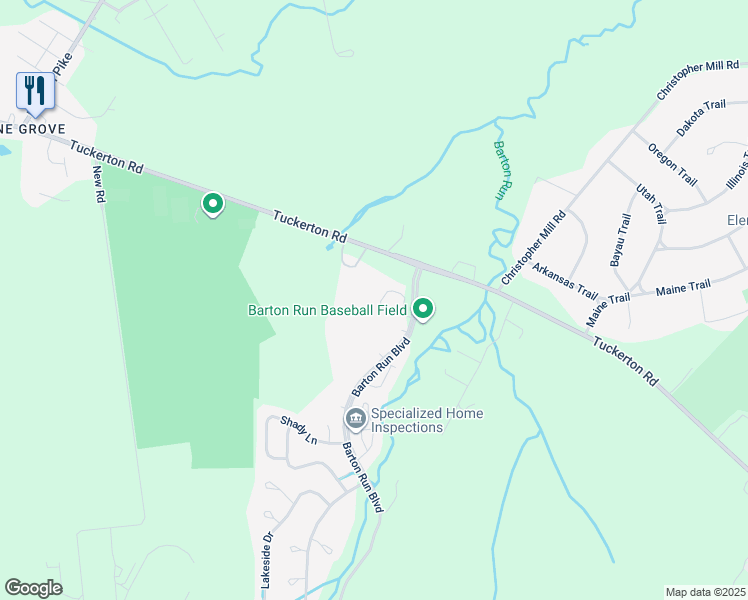 map of restaurants, bars, coffee shops, grocery stores, and more near 39 Alexandra Court in Evesham Township