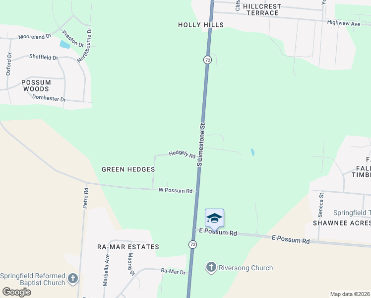 map of restaurants, bars, coffee shops, grocery stores, and more near 20 Hedgely Road in Springfield