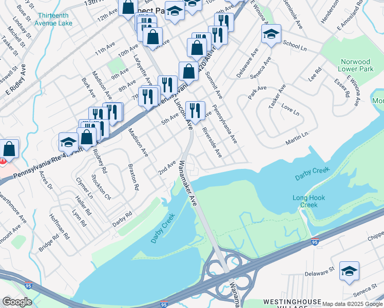 map of restaurants, bars, coffee shops, grocery stores, and more near 207 Lafayette Avenue in Prospect Park