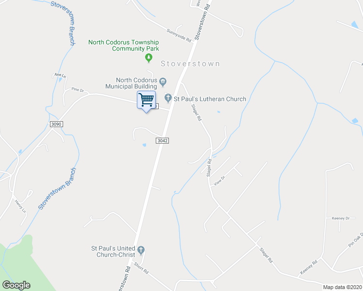 map of restaurants, bars, coffee shops, grocery stores, and more near 2025 Stoverstown Road in Spring Grove