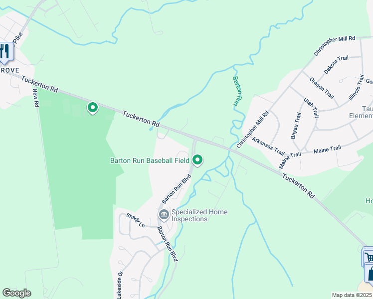 map of restaurants, bars, coffee shops, grocery stores, and more near 61 Alexandra Court in Evesham Township