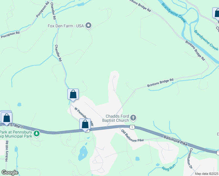 map of restaurants, bars, coffee shops, grocery stores, and more near 104 Grey Dove Drive in Chadds Ford