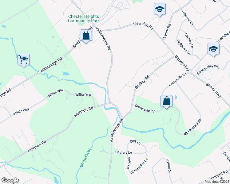 map of restaurants, bars, coffee shops, grocery stores, and more near 174 Bishop Drive in Aston