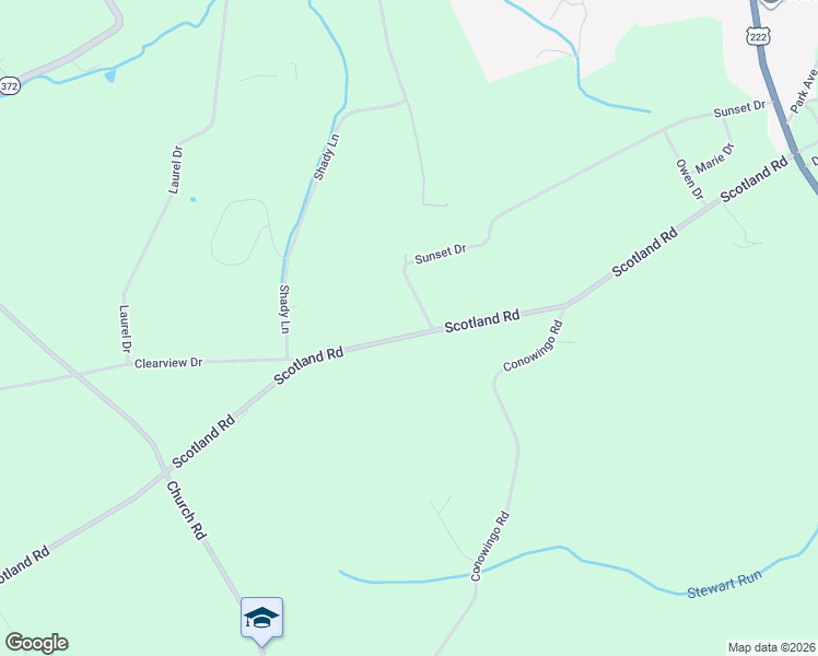 map of restaurants, bars, coffee shops, grocery stores, and more near 176 Scotland Road in Quarryville