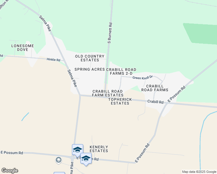 map of restaurants, bars, coffee shops, grocery stores, and more near 2938 South Burnett Road in Springfield