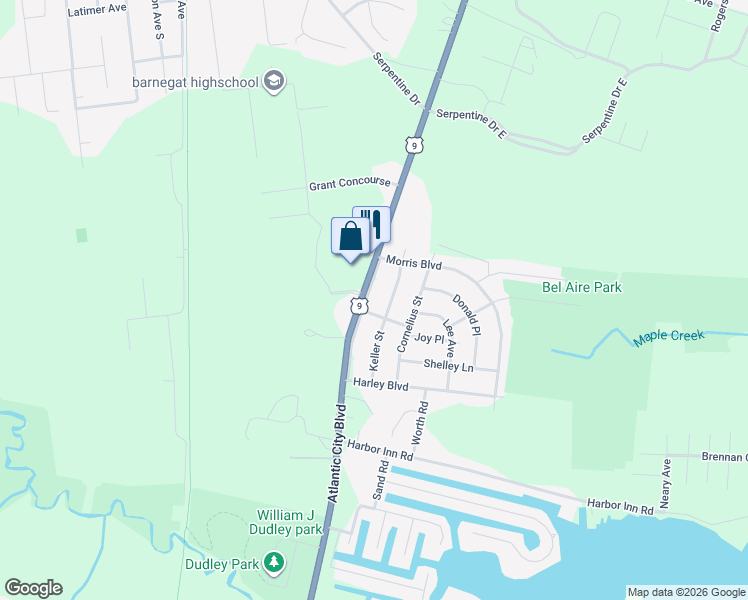 map of restaurants, bars, coffee shops, grocery stores, and more near 969 Richard Road in Ocean County