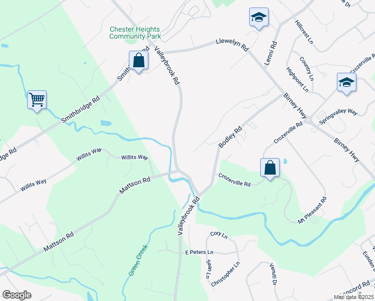 map of restaurants, bars, coffee shops, grocery stores, and more near 171 Bishop Drive in Aston