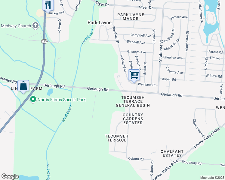 map of restaurants, bars, coffee shops, grocery stores, and more near 11798 Gerlaugh Road in Medway