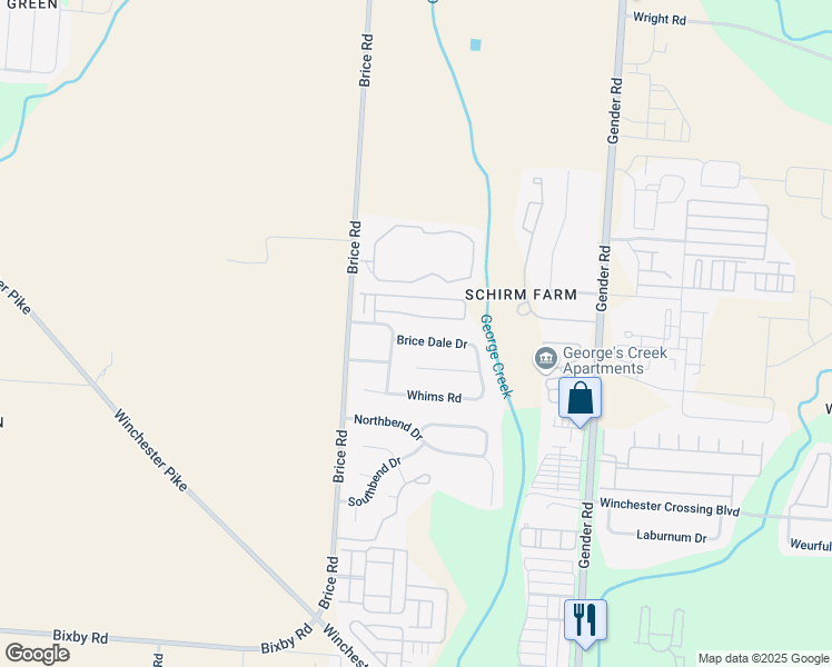 map of restaurants, bars, coffee shops, grocery stores, and more near 6376 Brice Dale Drive in Canal Winchester