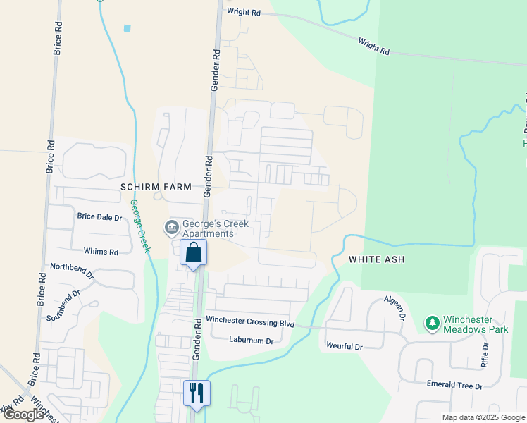map of restaurants, bars, coffee shops, grocery stores, and more near 6502 Yacca Way in Canal Winchester
