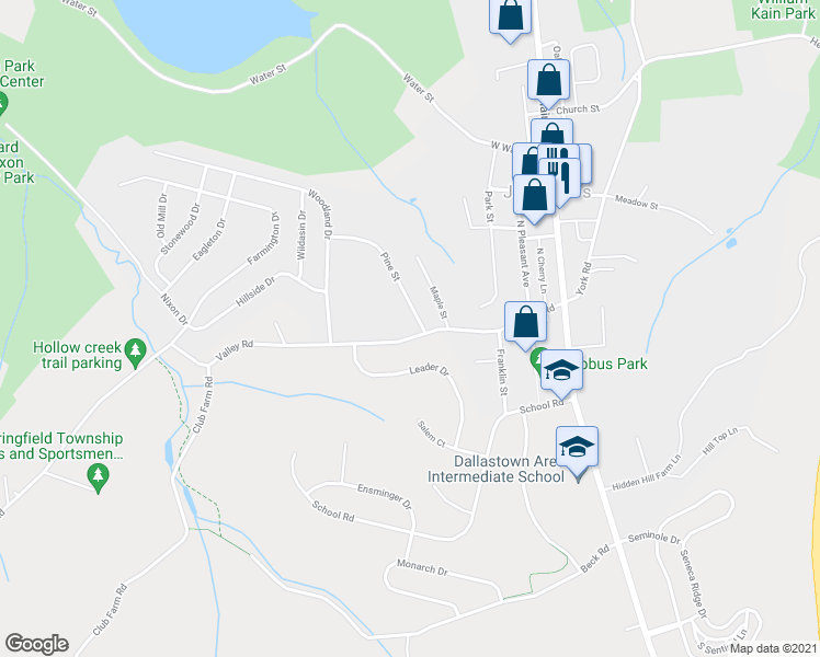 map of restaurants, bars, coffee shops, grocery stores, and more near 107 Valley Road in Jacobus