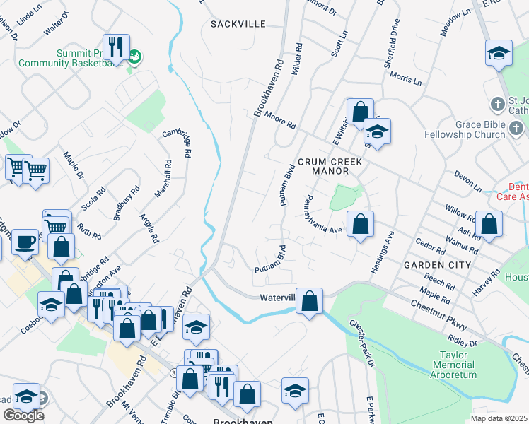 map of restaurants, bars, coffee shops, grocery stores, and more near 740 Windsor Place in Nether Providence Township