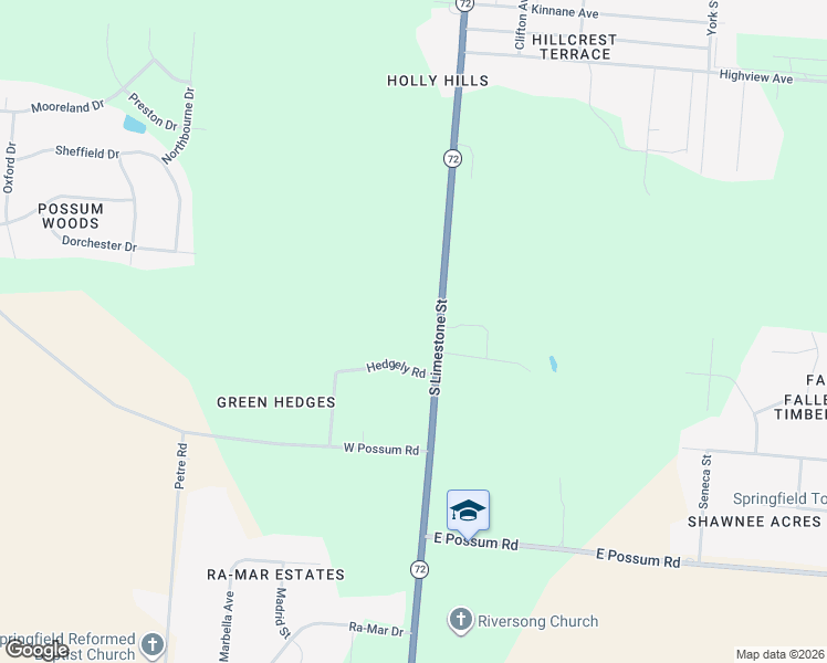 map of restaurants, bars, coffee shops, grocery stores, and more near 20 Hedgely Road in Springfield
