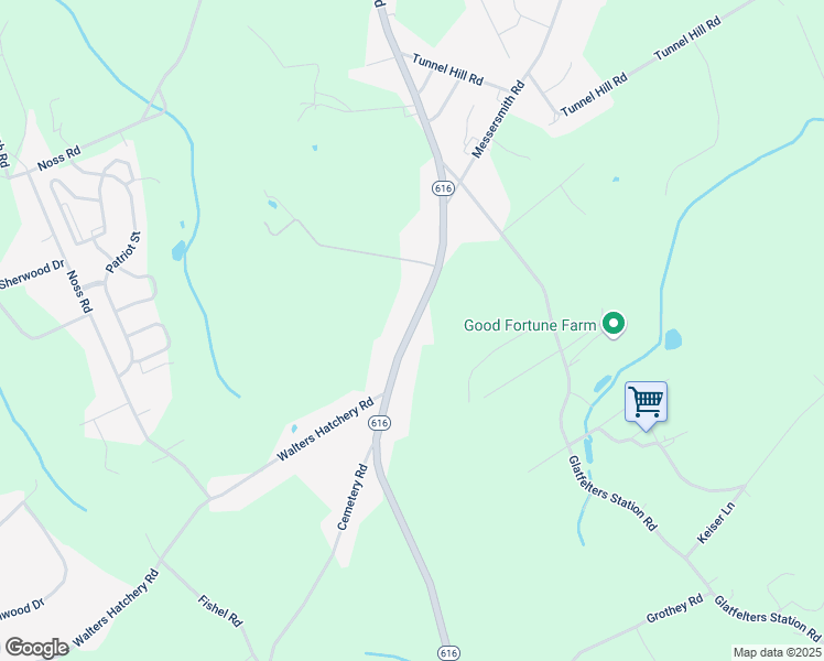 map of restaurants, bars, coffee shops, grocery stores, and more near 1635 Pennsylvania 616 in York