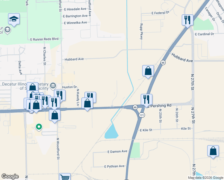map of restaurants, bars, coffee shops, grocery stores, and more near 3015-3099 Grand Prix Dr in Decatur