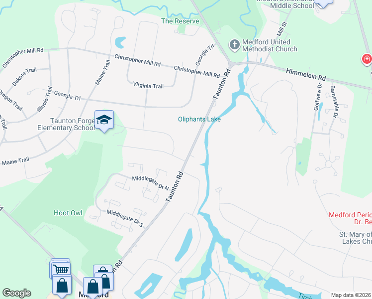 map of restaurants, bars, coffee shops, grocery stores, and more near 29 Taunton Road in Medford