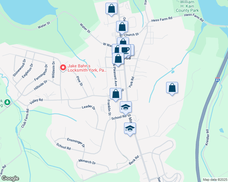 map of restaurants, bars, coffee shops, grocery stores, and more near 5 Valley Road in Jacobus
