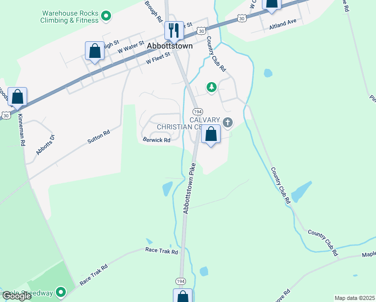 map of restaurants, bars, coffee shops, grocery stores, and more near 375 Abbottstown Pike in Abbottstown