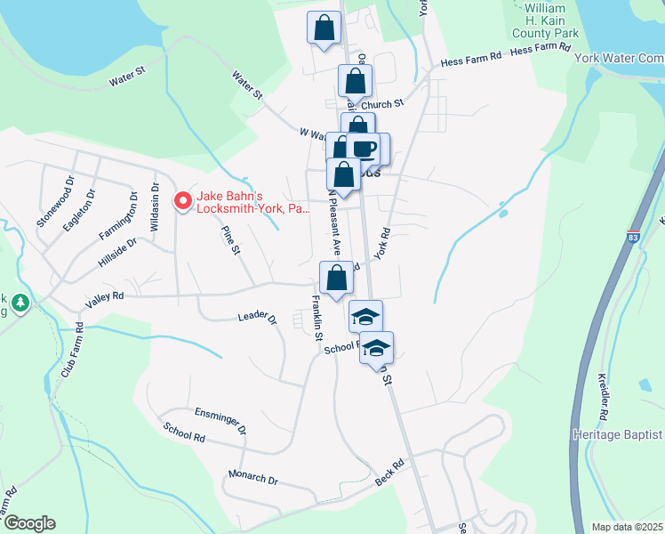 map of restaurants, bars, coffee shops, grocery stores, and more near 5 Valley Road in Jacobus