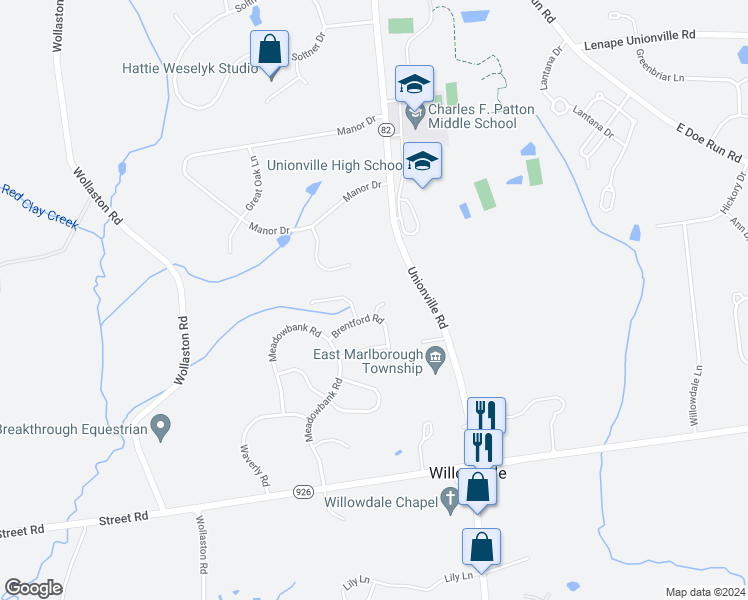 map of restaurants, bars, coffee shops, grocery stores, and more near 605 Kazio Court in Kennett Square