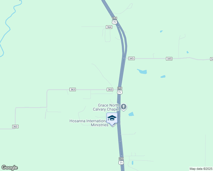 map of restaurants, bars, coffee shops, grocery stores, and more near 12883 County Road 363 in Saint Joseph