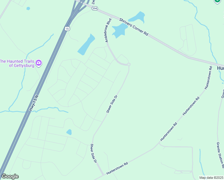 map of restaurants, bars, coffee shops, grocery stores, and more near 395 Quiet Creek Drive in Gettysburg