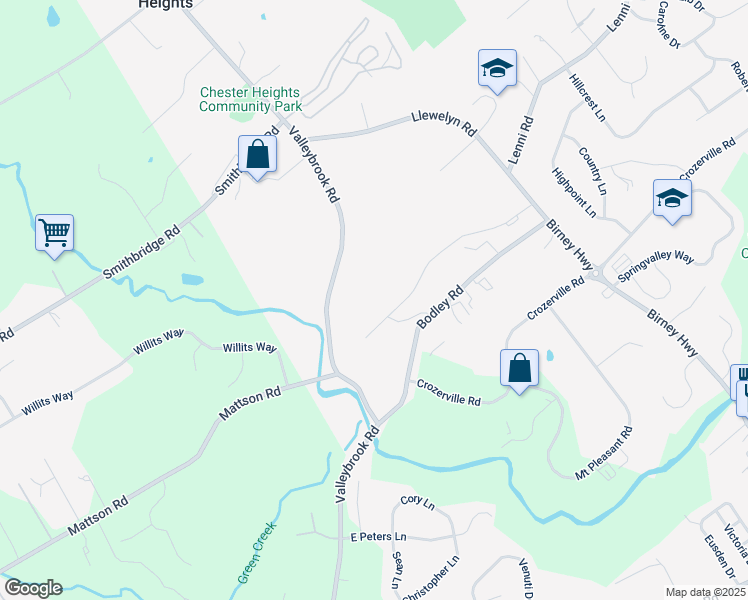 map of restaurants, bars, coffee shops, grocery stores, and more near 150 Bishop Drive in Aston