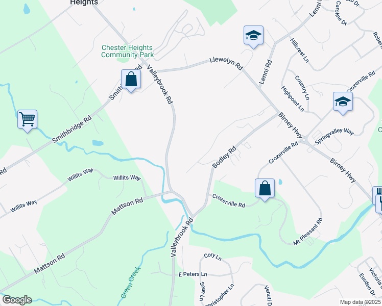 map of restaurants, bars, coffee shops, grocery stores, and more near 150 Bishop Drive in Aston