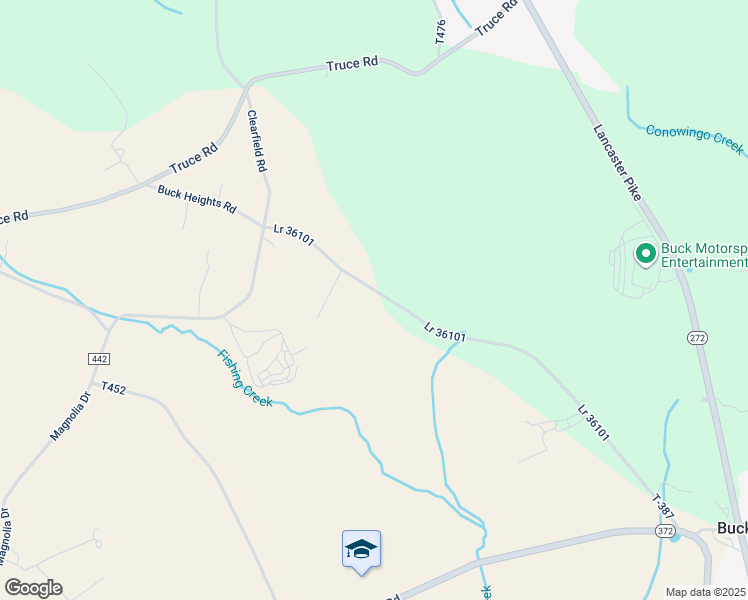 map of restaurants, bars, coffee shops, grocery stores, and more near 130 Buck Heights Road in Quarryville