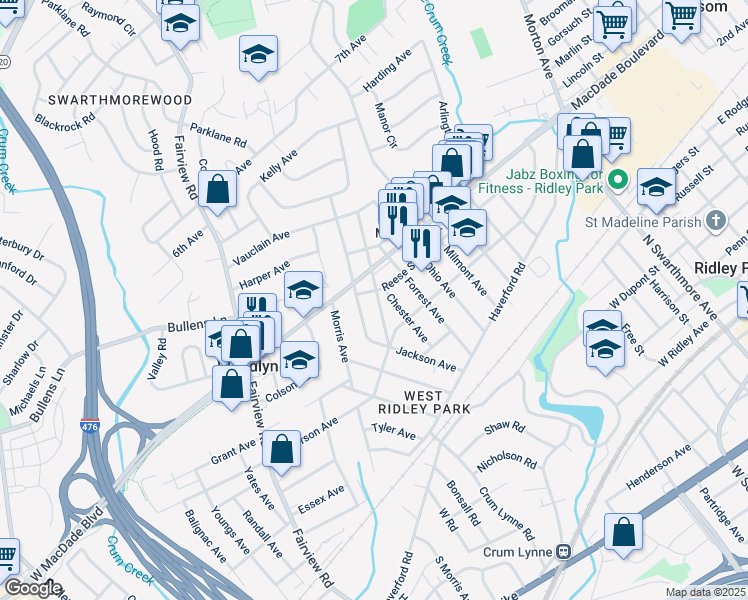 map of restaurants, bars, coffee shops, grocery stores, and more near 235 Buchanan Avenue in Folsom