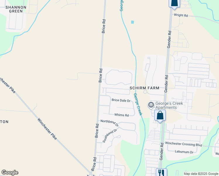 map of restaurants, bars, coffee shops, grocery stores, and more near 6043 Brice Park Drive in Canal Winchester