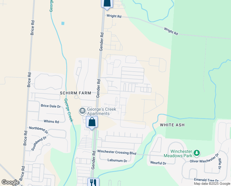map of restaurants, bars, coffee shops, grocery stores, and more near 6439 Castenea Way in Canal Winchester
