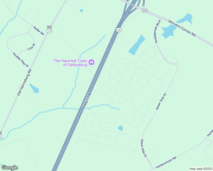 map of restaurants, bars, coffee shops, grocery stores, and more near 330 Rustic Wood Drive in Gettysburg