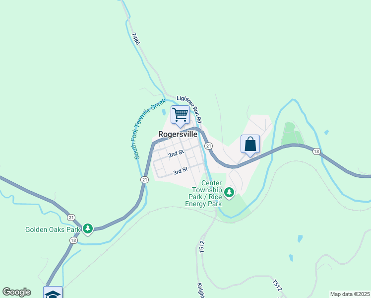 map of restaurants, bars, coffee shops, grocery stores, and more near 135 2nd Street in Rogersville
