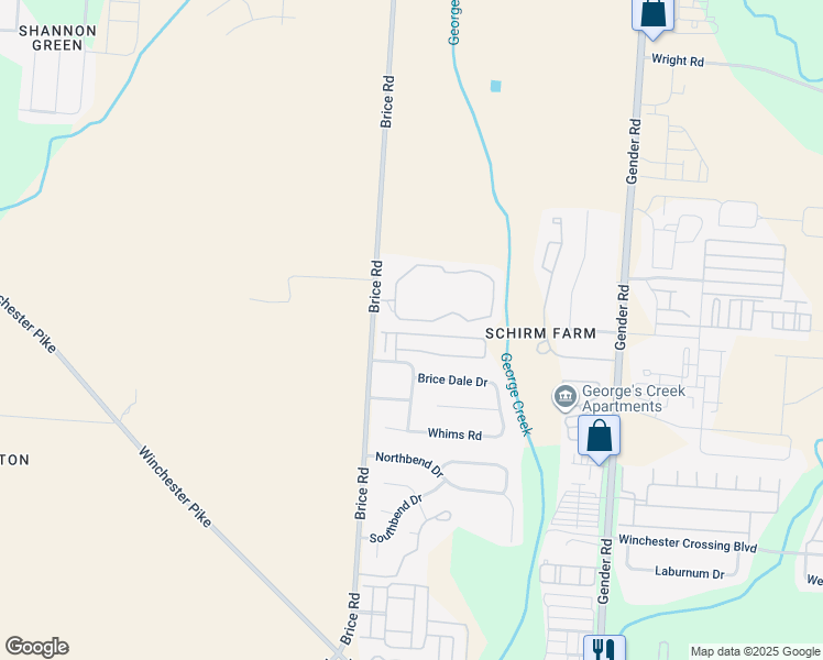 map of restaurants, bars, coffee shops, grocery stores, and more near 5990 Brice Park Drive in Canal Winchester
