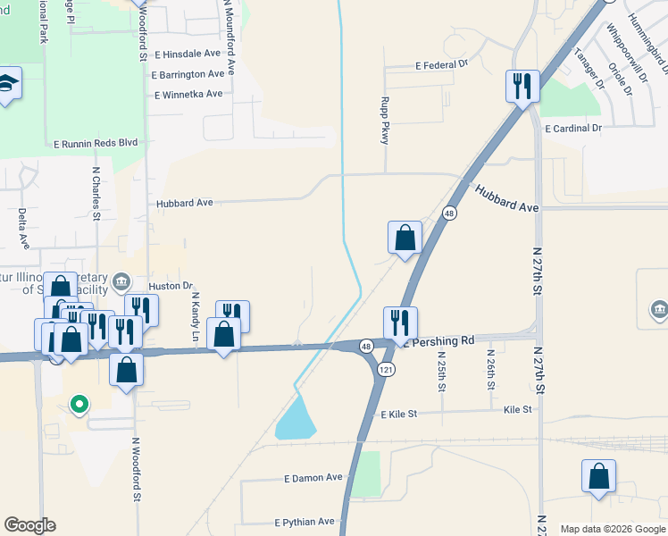 map of restaurants, bars, coffee shops, grocery stores, and more near 3170 Grand Prix Drive in Decatur