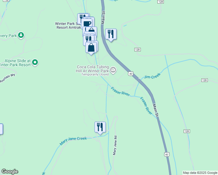 map of restaurants, bars, coffee shops, grocery stores, and more near 257 Winter Park Drive in Parshall