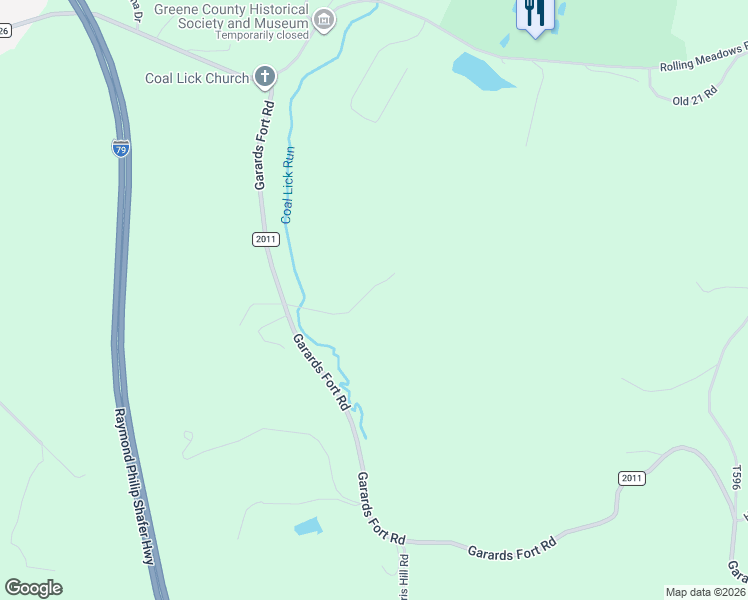 map of restaurants, bars, coffee shops, grocery stores, and more near 2162 Garards Fort Road in Waynesburg