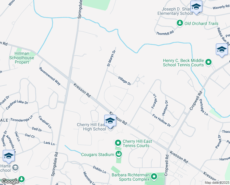 map of restaurants, bars, coffee shops, grocery stores, and more near 10 Oakley Court in Cherry Hill